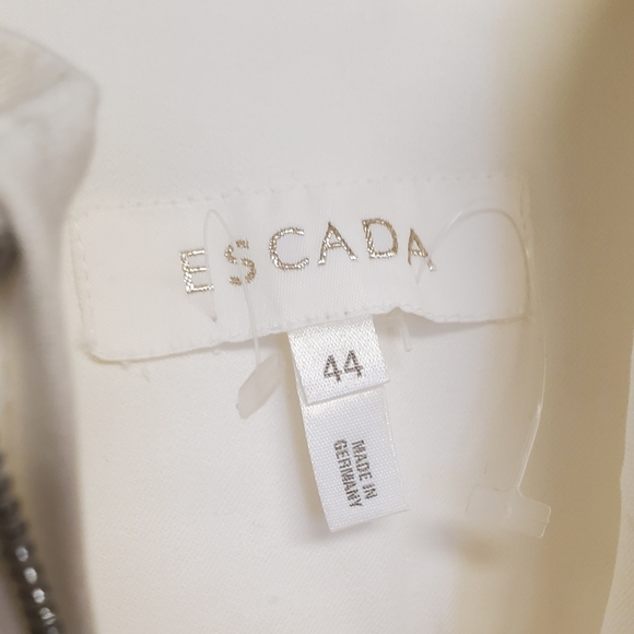 VINTAGE Escada White Moto 2 Piece Pants Suit Set Size 44 (Large) - Picture 2 of 10